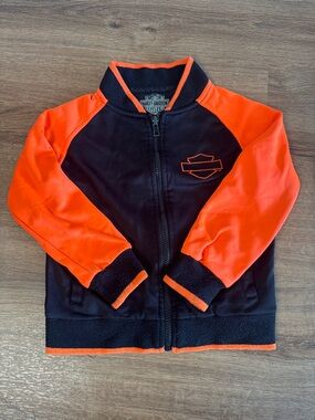 Harley-Davidson Black and Orange Kids Zip Jacket